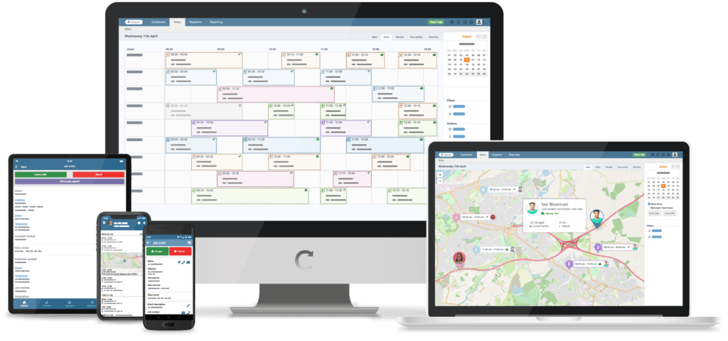 Commusoft being used across multiple devices