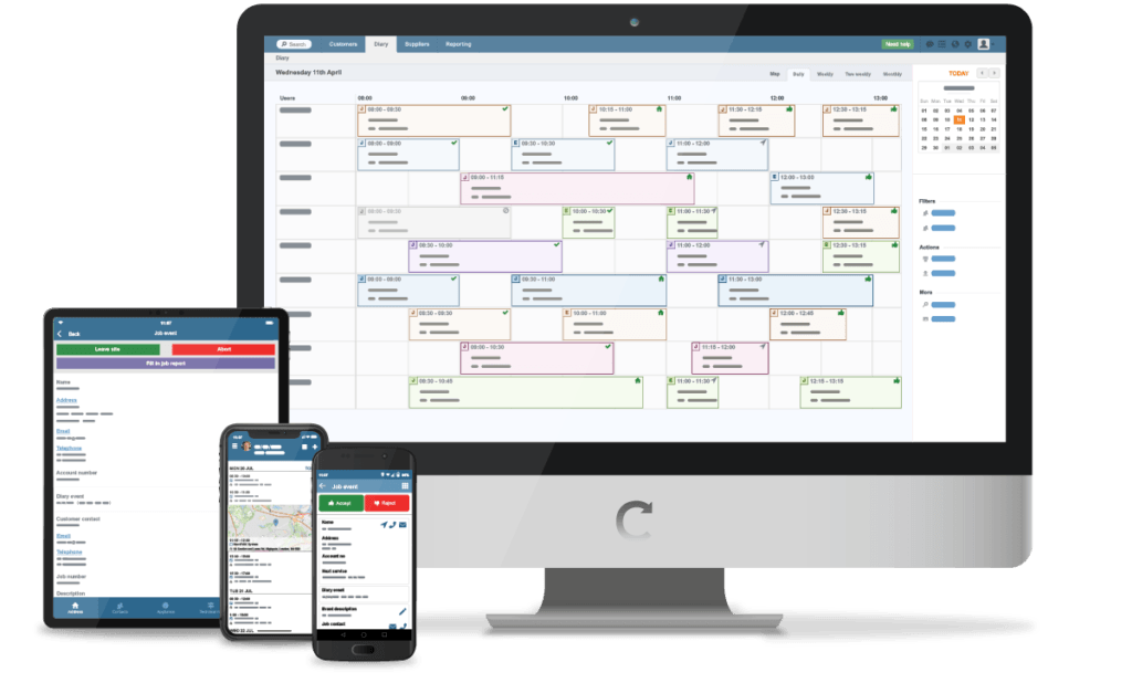 Commusoft being used across multiple devices