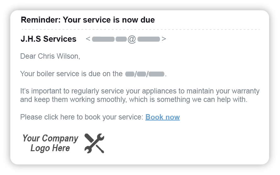 Service reminders email