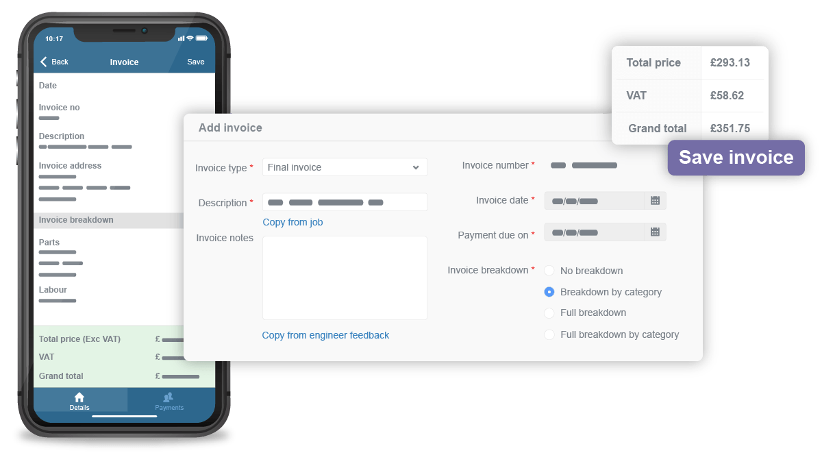 Invoicing on mobile and web