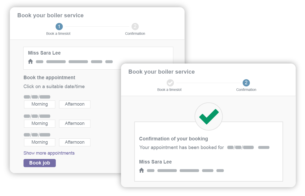 Service reminders booking portal