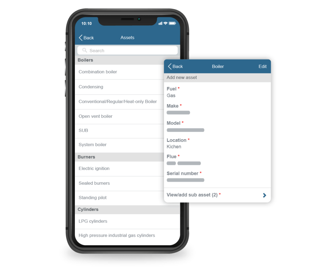 Asset management on mobile customer relationship management system