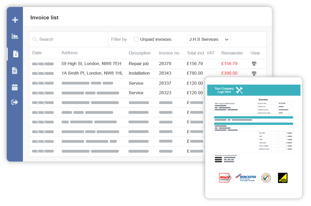 Customer portal certificates list