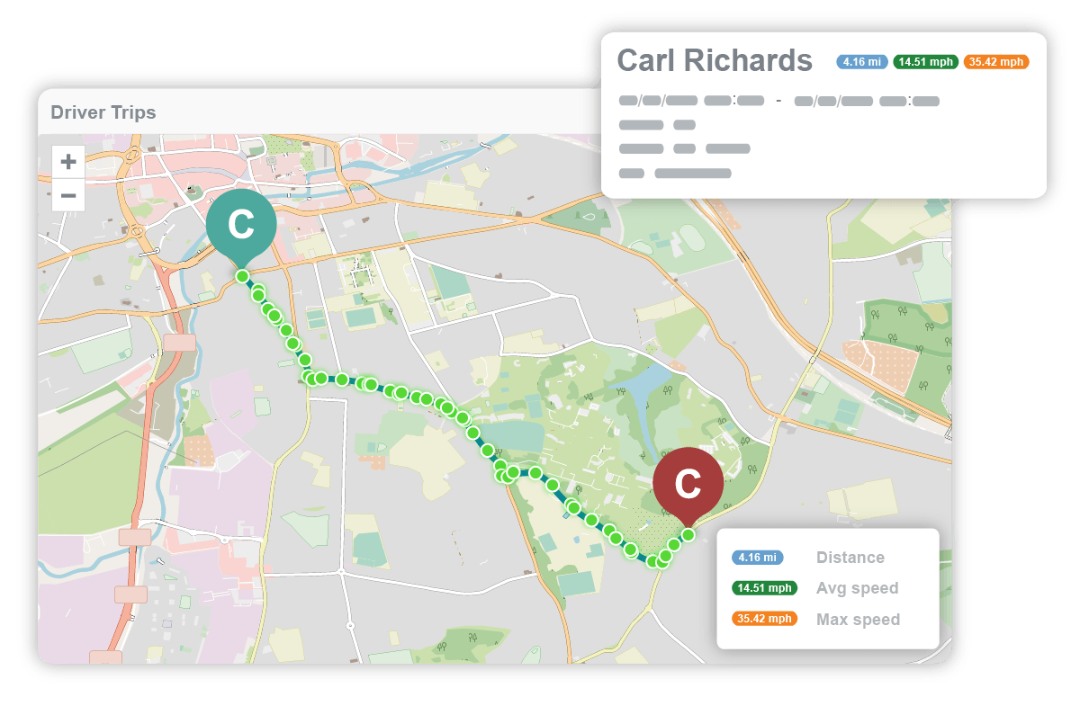 real-time vehicle tracking trips