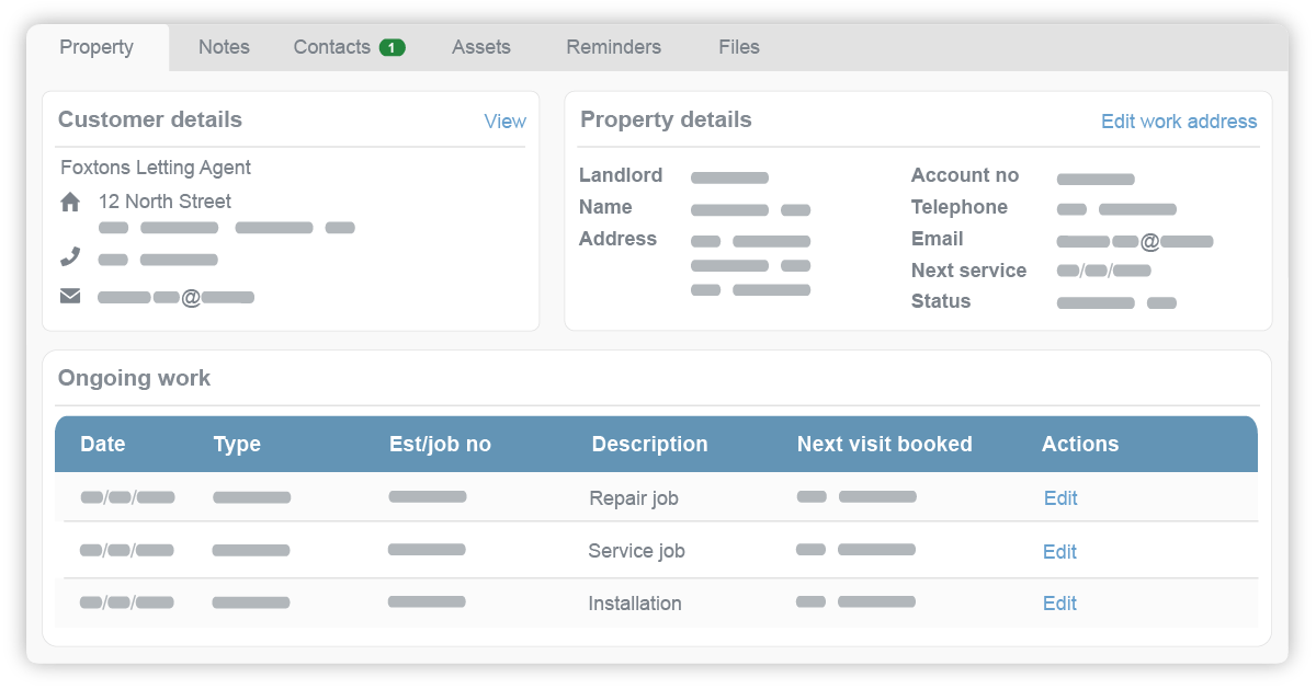 Customer account records