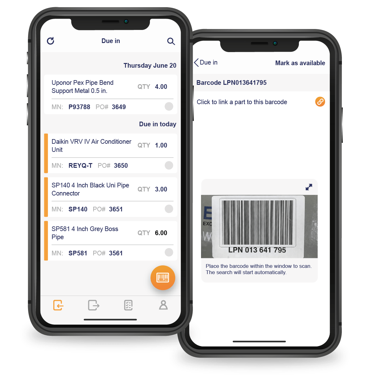Stock control barcode app