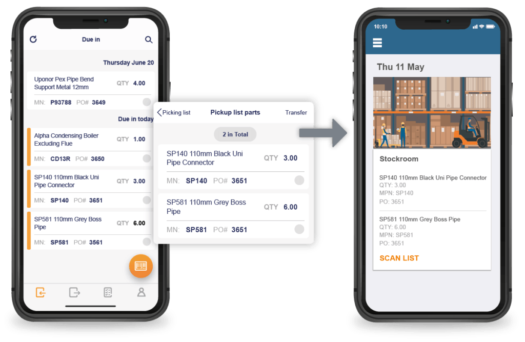 commusoft's inventory management mobile app