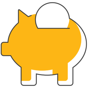 coin in piggy bank icon