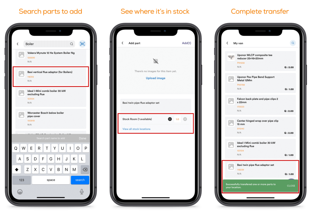 engineer barcode stock system mobile app