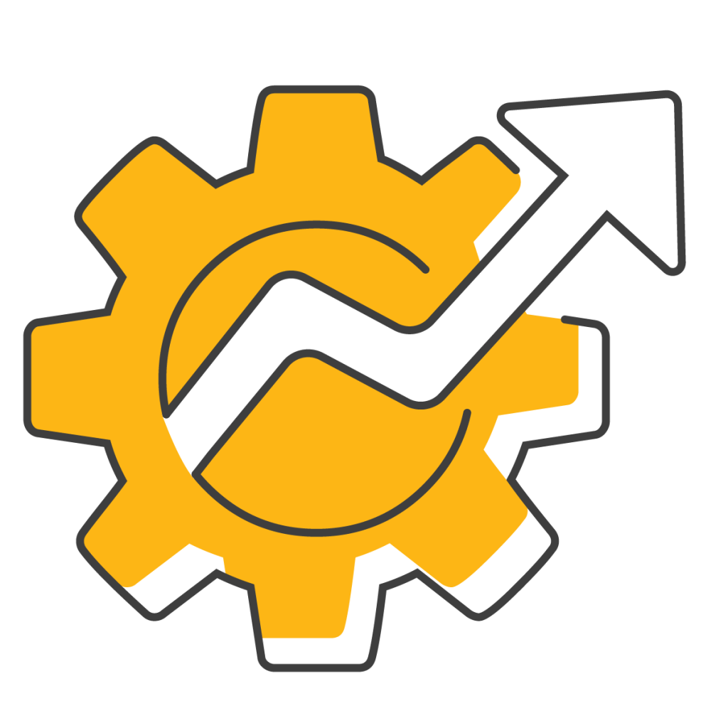 gear with arrow icon to illustrate a business works well when it knows why hire female plumbers