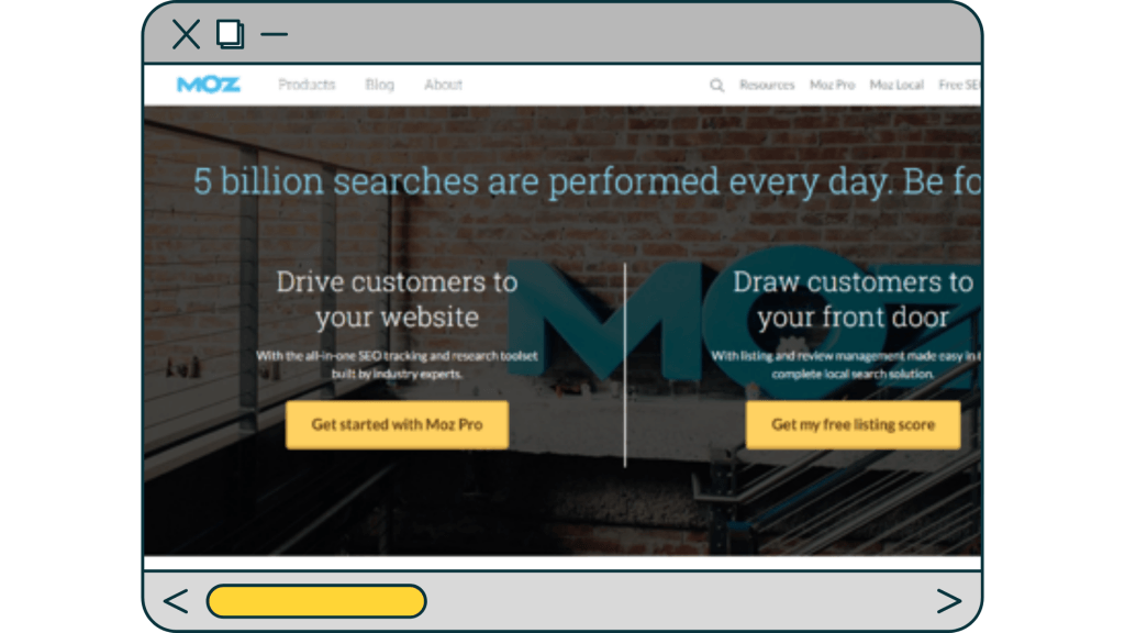 Moz, a website screenshot