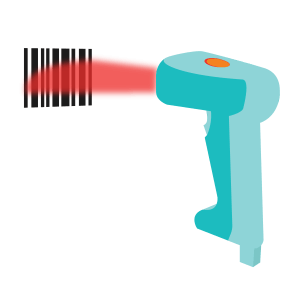 Barcode scanner linked as a key feature of a stock control system