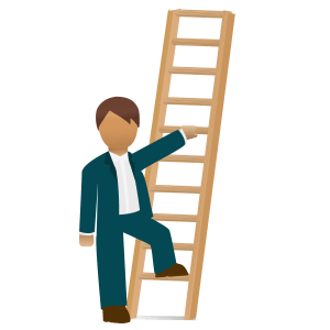 man climbing ladder to illustrate sending service reminder email success