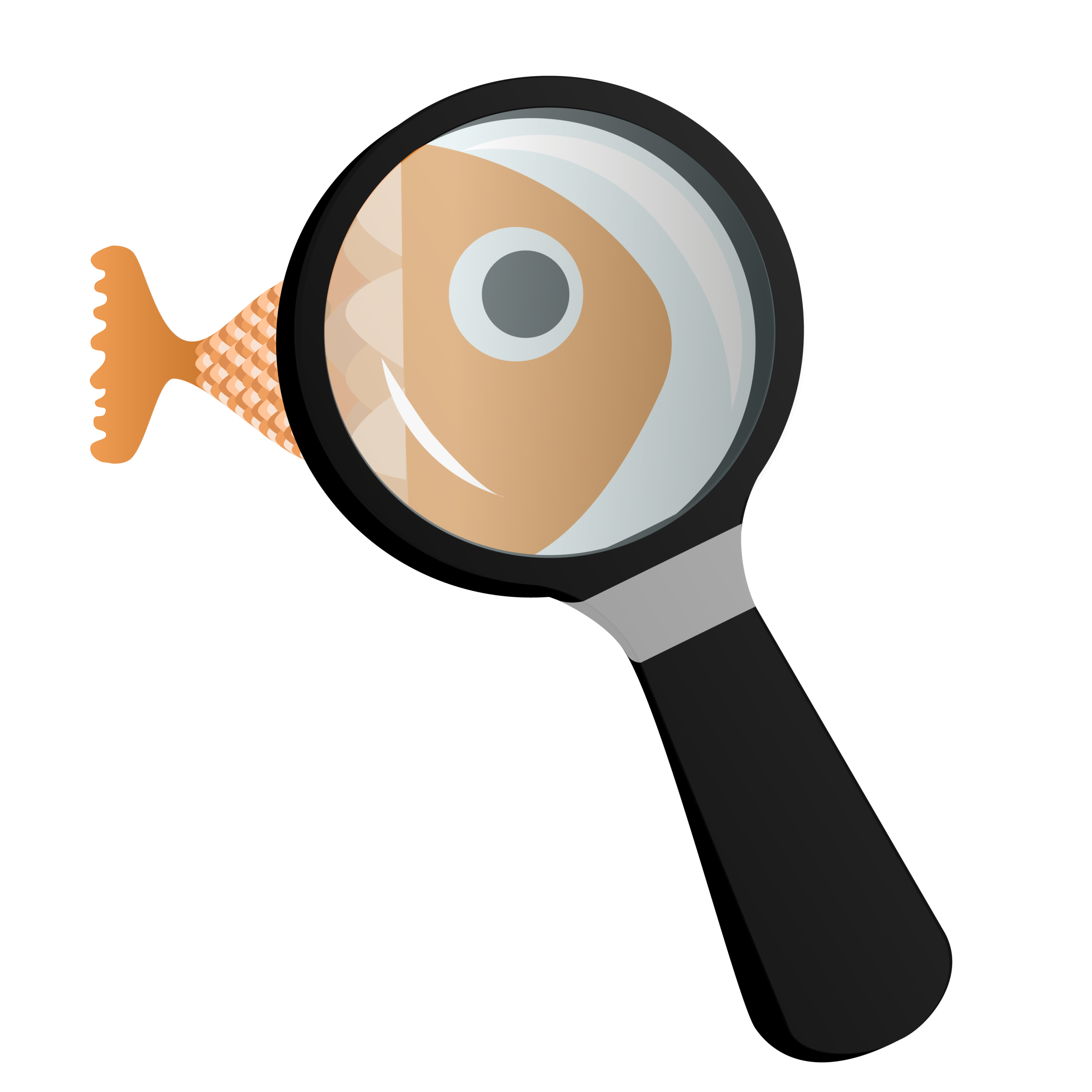 Magnifying glass with goldfish