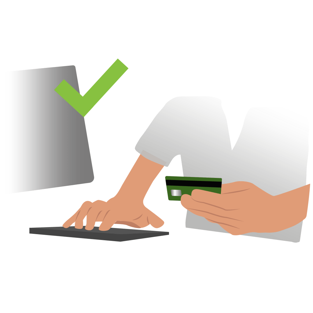 customer paying online at their computer