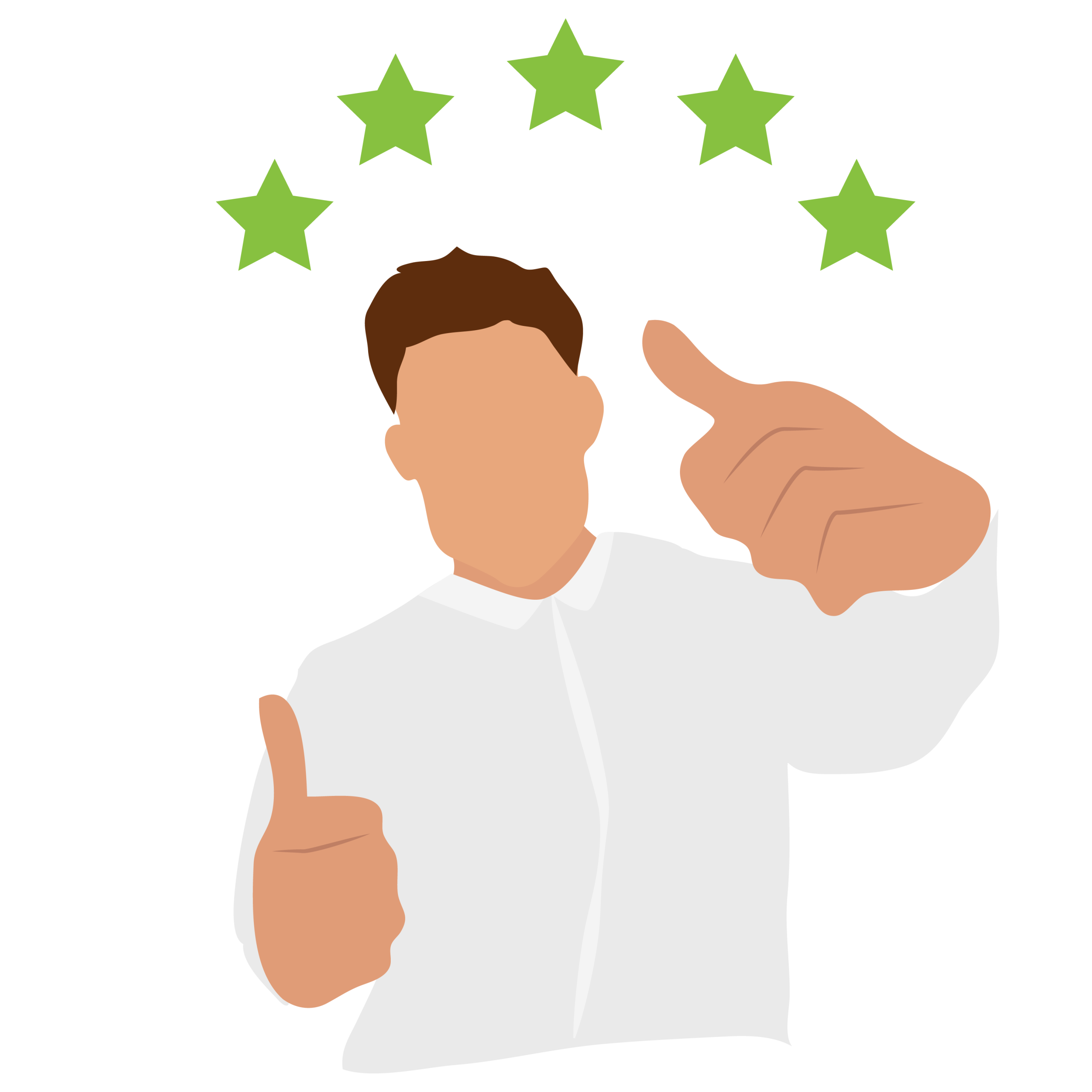 Happy customer giving thumbs up and 5 star review
