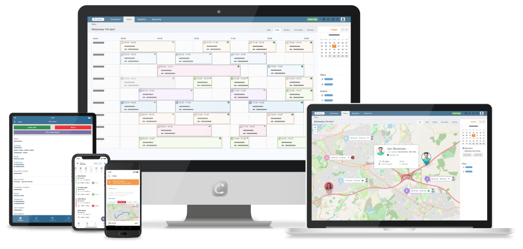 Commusoft app on five devices