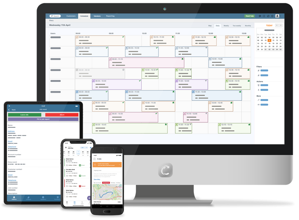 Commusoft running on different devices